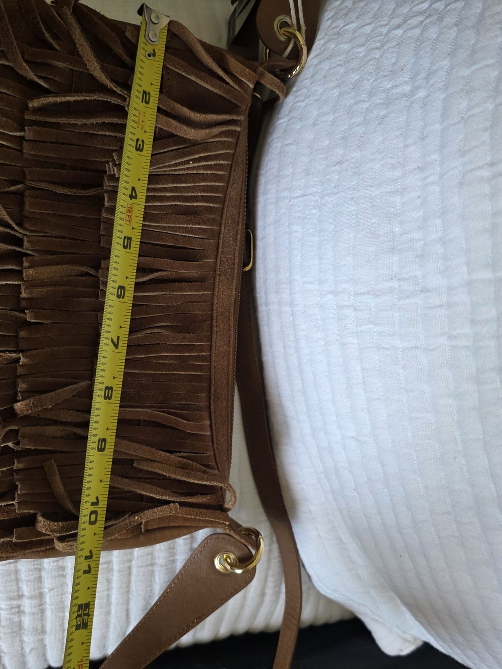 Haute Hippie Chestnut Brown Suede Fringe Shoulder Bag - Picture 11 of 12